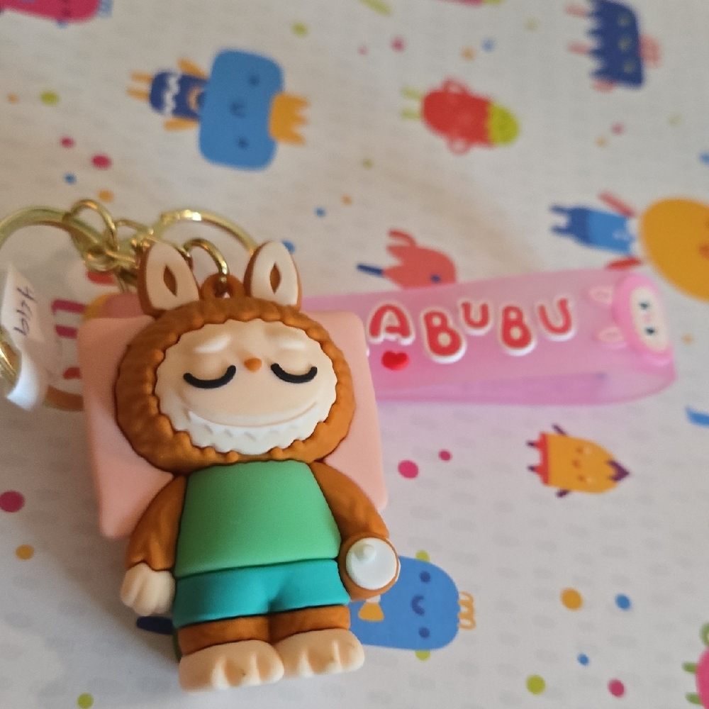 LABUBU Inspired Sleepy Bunny Keychain -